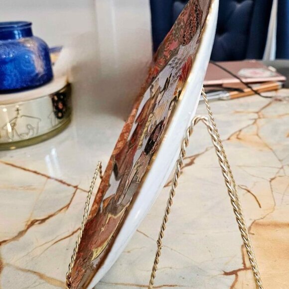 Vintage Japanese Satsuma Style Geisha Hand Paint Porcelain Plate - Picture 6 of 6